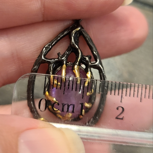 Ruby rustic sterling silver earrings - Picture 7 of 8